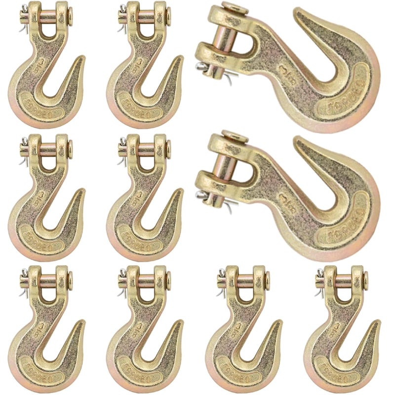 HANDRERLEE 10PCS 3/8" Clevis Grab Hooks Grade 70 Heavy Duty Chain Hook Chain Hook for Trucking Connections 26000LBS Load Hook - Image 1